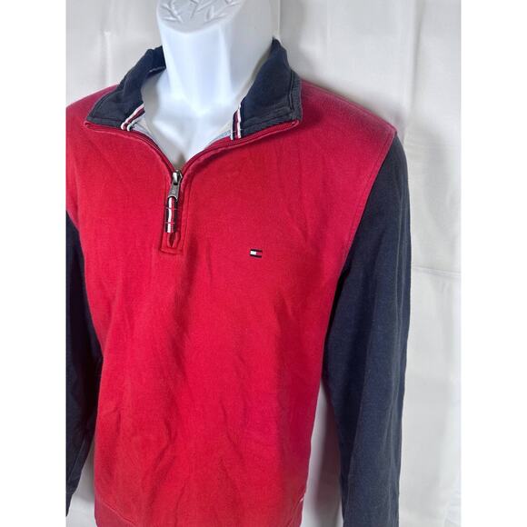 Tommy Hilfiger Men's Color Block Pullover Sweater 1/4 Zip Size Large Vintage GUC - Picture 3 of 8